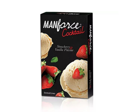 Manforce Strawberry & Vanilla Dotted Condom