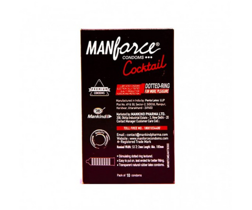 Manforce Strawberry & Vanilla Dotted-Ring Cocktail Condom 